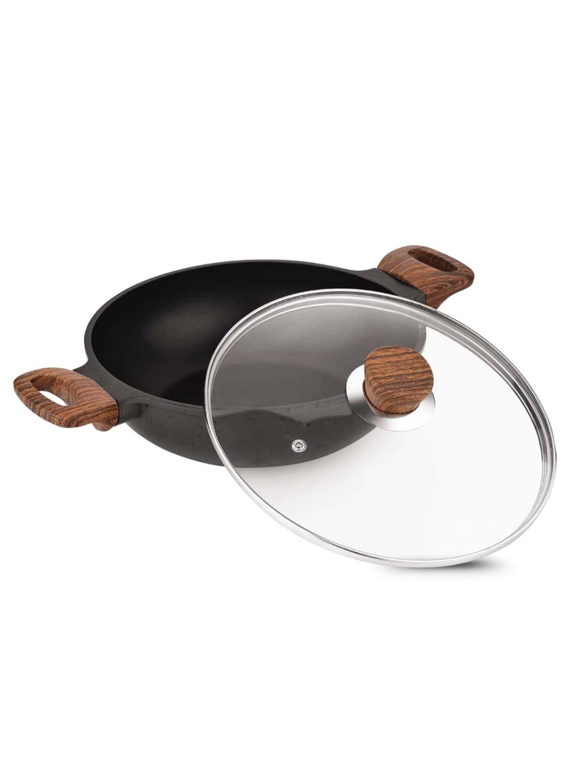 Vinod Di Casa Non Stick Kadai 22 cm, 1.8 Litre | 3 Layer Non Stick Aluminium Cookware | 4.8 mm Thick Base for Even Heat | Easy Grip Handle | Gas & Induction Friendly Fry Pan - Image 1